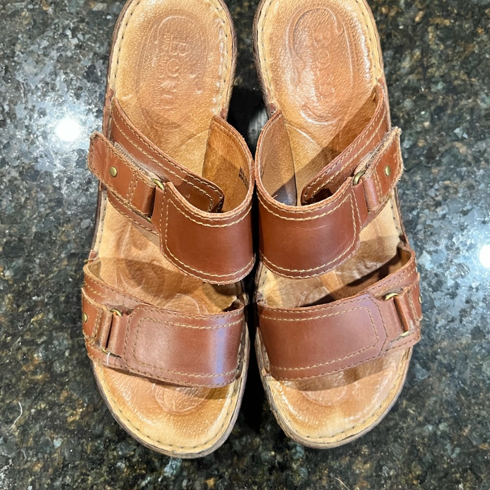 Born Brown Leather Sandals - Sz 7